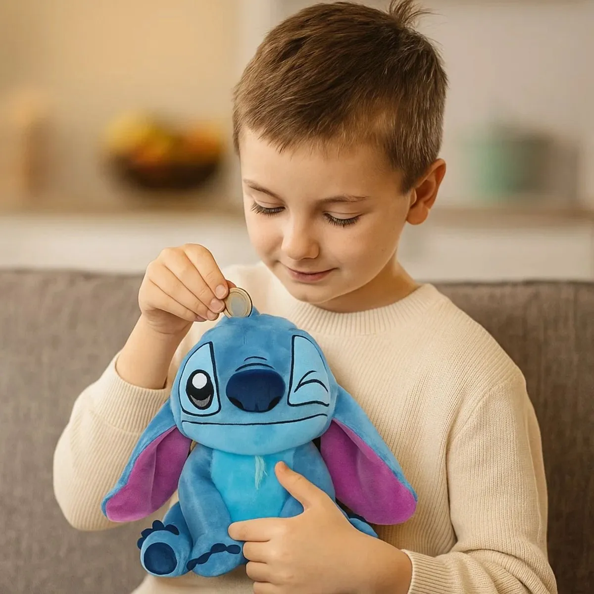 Disney Lilo & Stitch Knuffel Spaarpot - 20cm - Blauw
