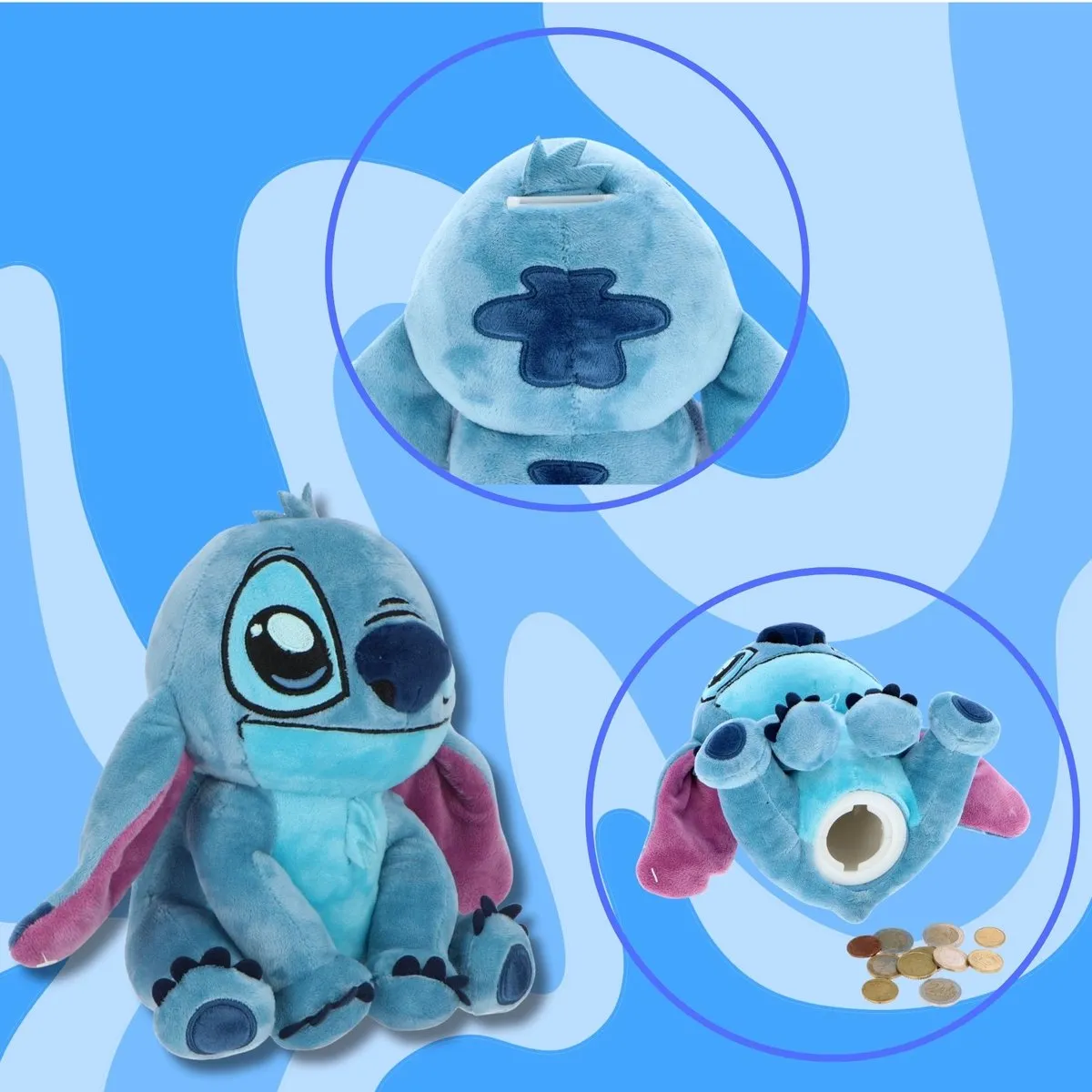 Disney Lilo & Stitch Knuffel Spaarpot - 20cm - Blauw