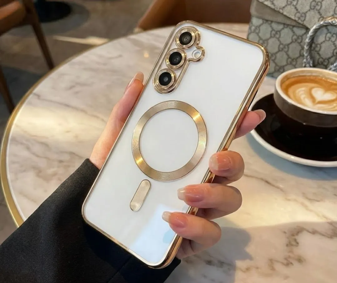 NUVEX Transparant Telefoonhoesje A16 MagSafe - Goud