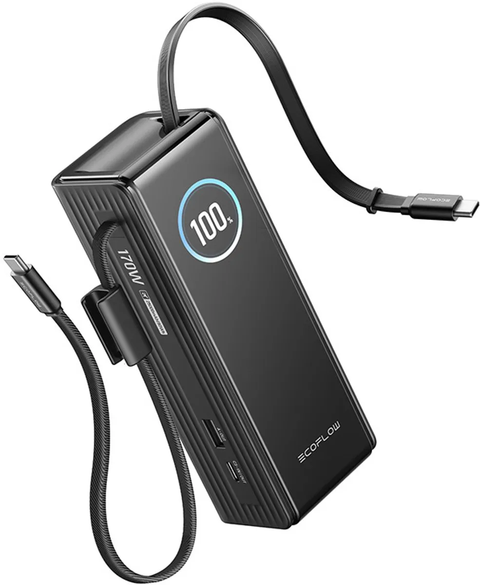 EcoFlow RAPID EF-RAPID25K100W-B-EU Powerbank 25.000mAh - 170W - Zwart - afbeelding 6 van 6