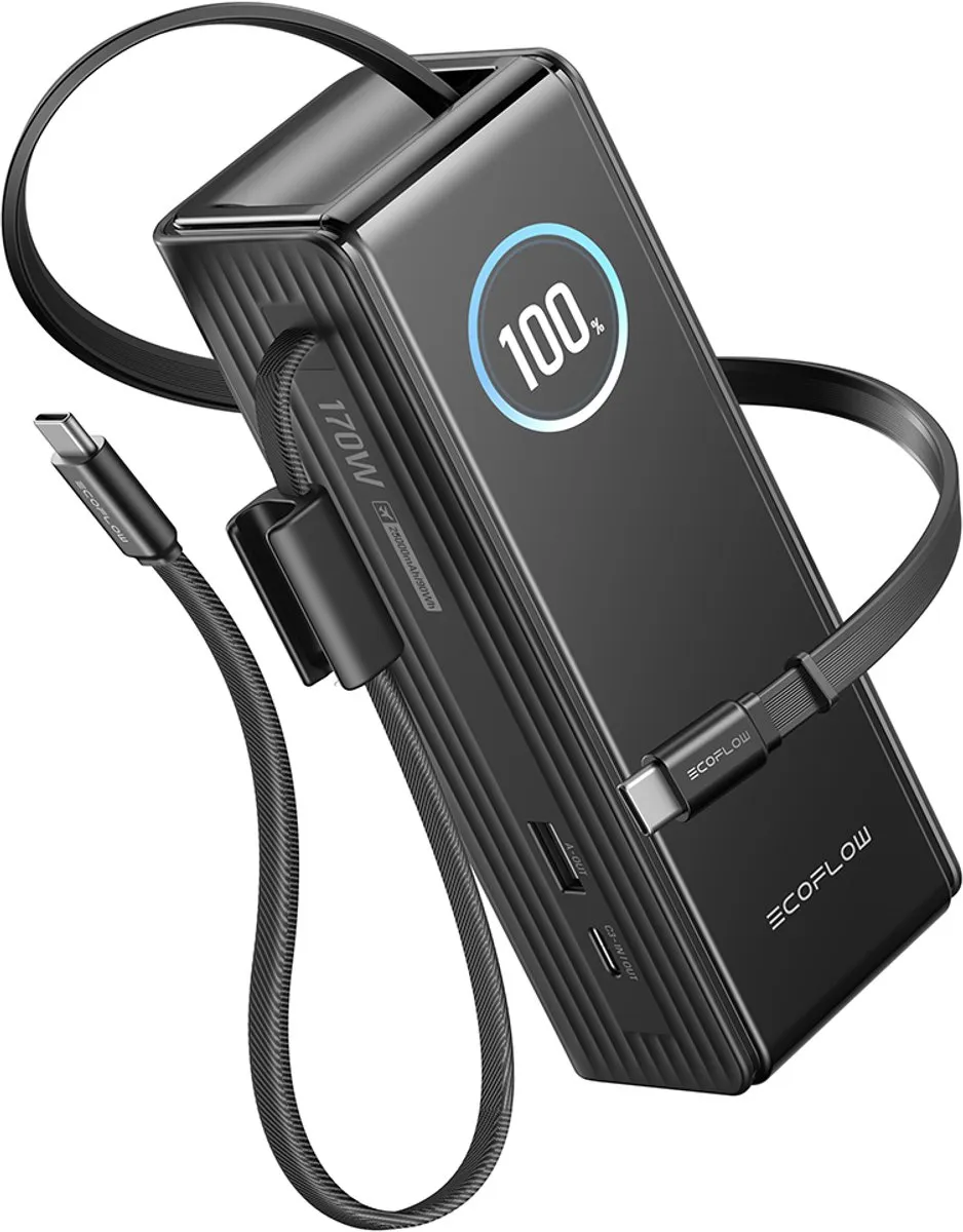 EcoFlow RAPID EF-RAPID25K100W-B-EU Powerbank 25.000mAh - 170W - Zwart