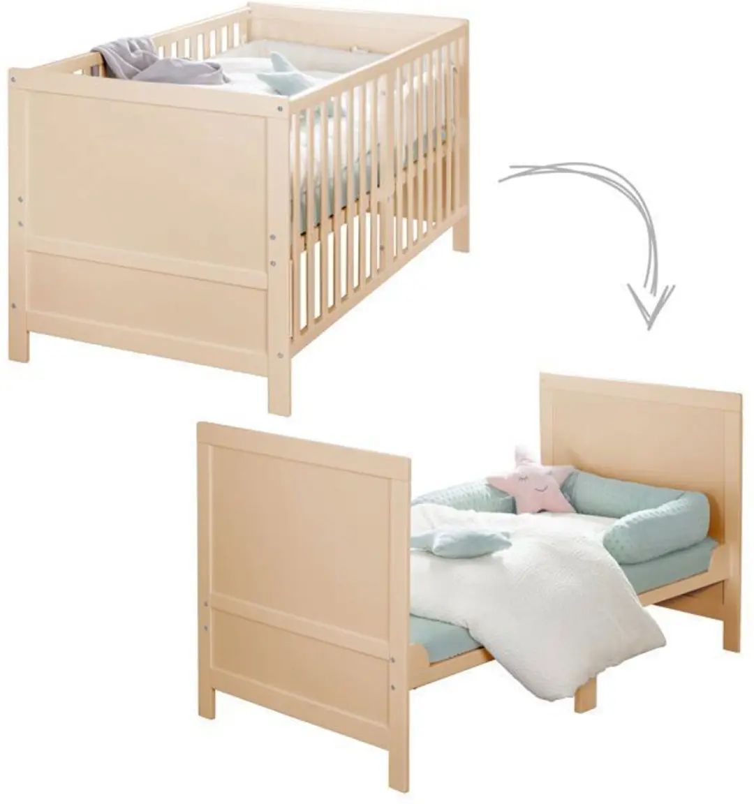 Roba Easy Sleep Omvormbaar Babybedje 70x140cm - Natural - afbeelding 2 van 2