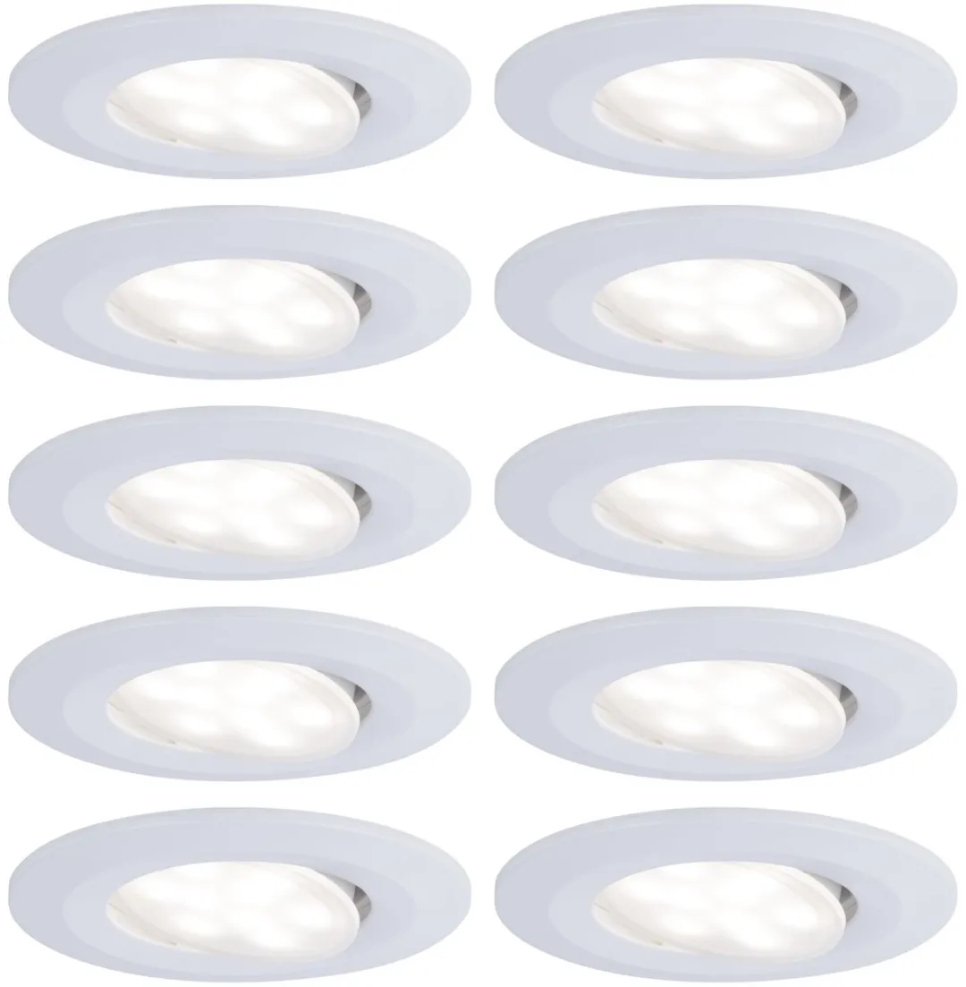 Paulmann LED-inbouwlamp Calla Basisset 10x6W 530lm 90mm - 4000K Wit mat