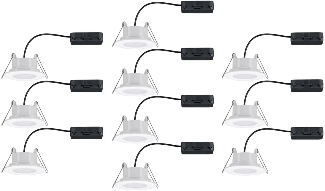 Paulmann LED-inbouwlamp Calla Basisset 10x6W 530lm 90mm - 4000K Wit mat
