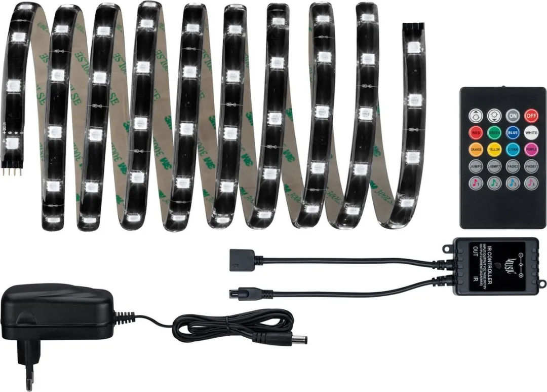 Paulmann Lights and Sound Comfort 70956 LED-strip RGB 12V - 3m - Zwart