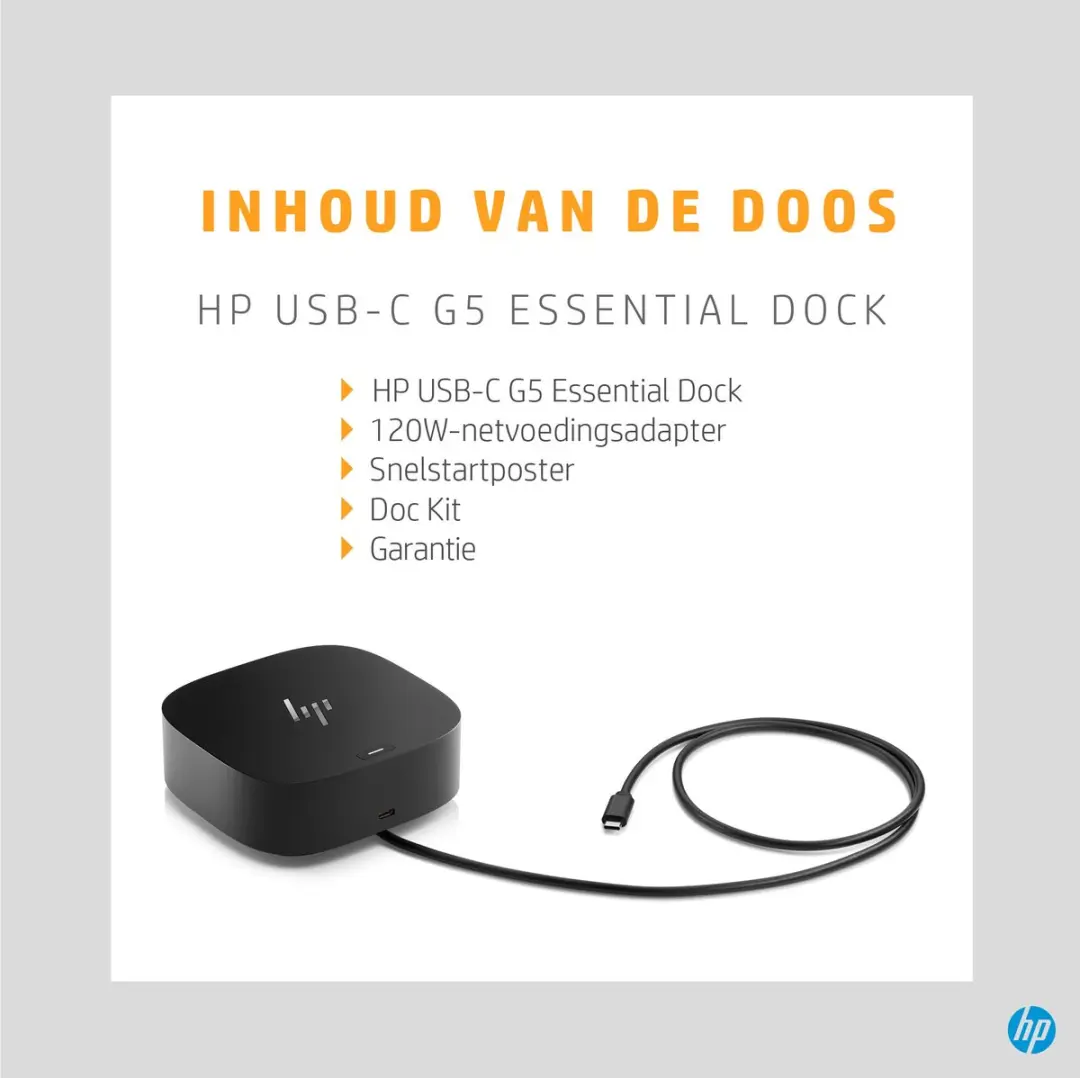 HP USB-C G5 Essential Dock 72C71AA - Zwart - afbeelding 6 van 6