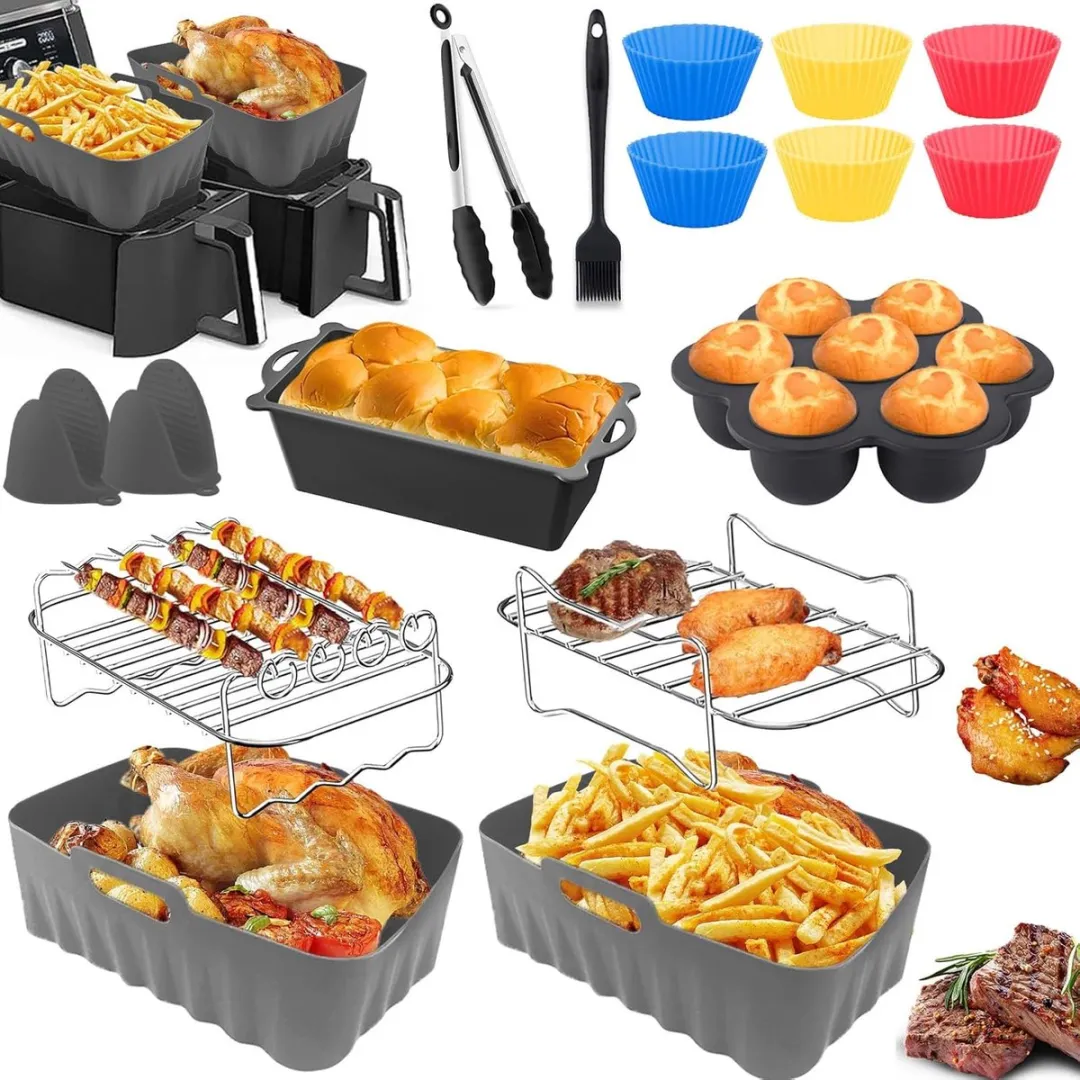 Ninja Airfryer Accessoires, Airfryer Accessoires voor Ninja Foodi Max Dual Zone Airfryer AF400EU AF300EU 7.6L-9.5L, Silicone Vorm voor Ninja Airfryer (voor Ninja AF400EU Grijs)