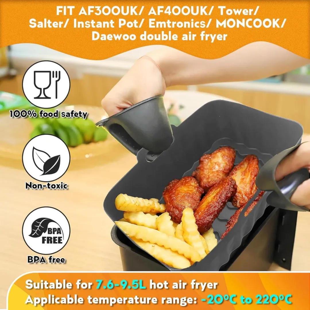 Ninja Airfryer Accessoires, Airfryer Accessoires voor Ninja Foodi Max Dual Zone Airfryer AF400EU AF300EU 7.6L-9.5L, Silicone Vorm voor Ninja Airfryer (voor Ninja AF400EU Grijs)