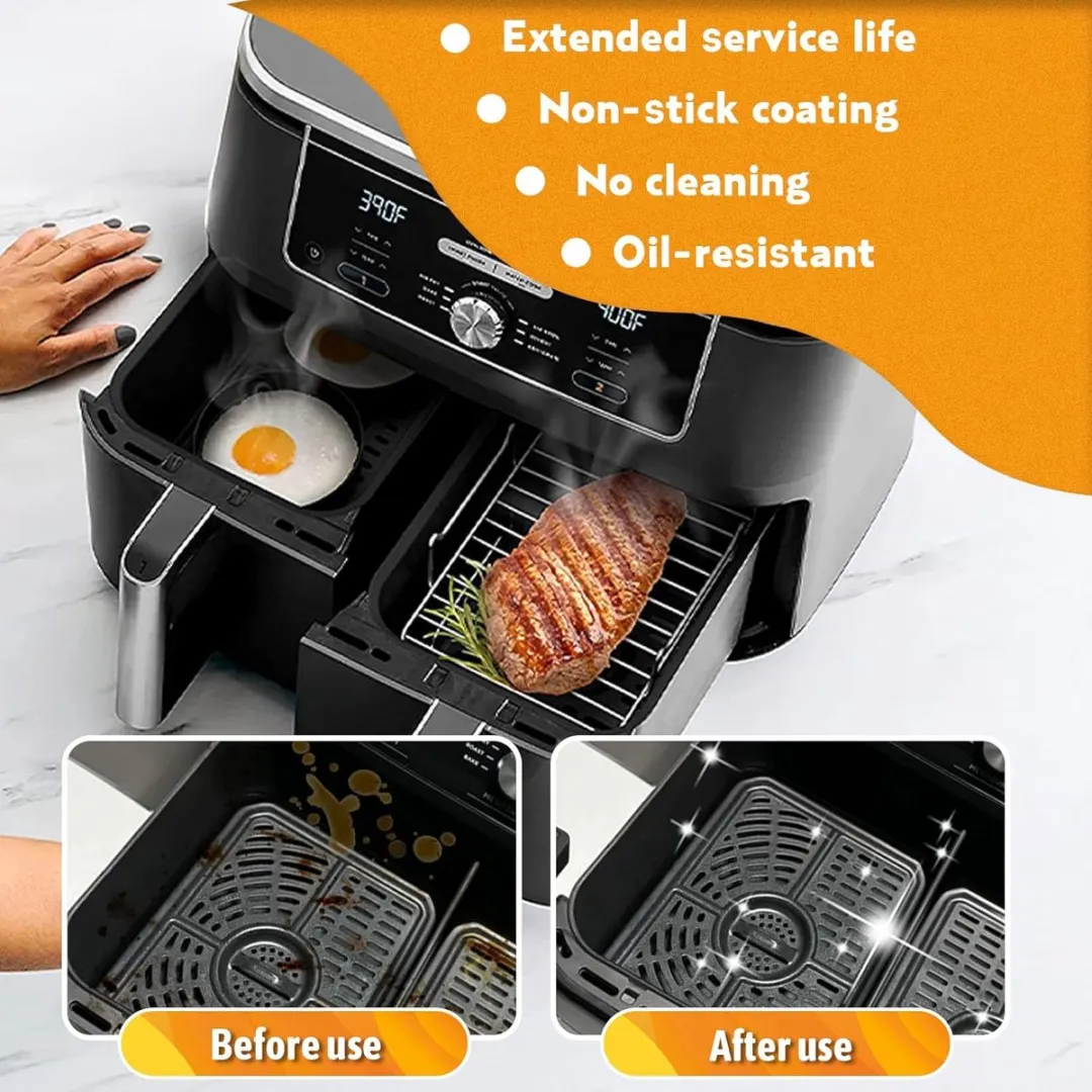 Ninja Airfryer Accessoires, Airfryer Accessoires voor Ninja Foodi Max Dual Zone Airfryer AF400EU AF300EU 7.6L-9.5L, Silicone Vorm voor Ninja Airfryer (voor Ninja AF400EU Grijs)