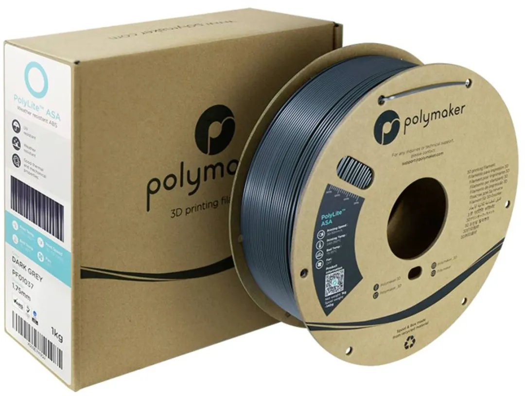 Polymaker PF01037 ASA Filament 1.75mm 1000g - Donkergrijs