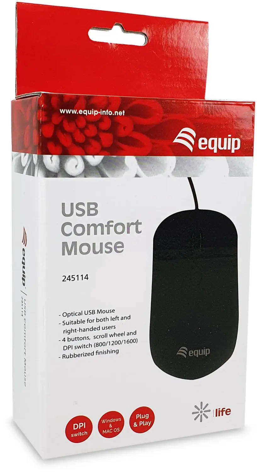 Equip Optische Muis 245114 - 1600dpi - Zwart - afbeelding 2 van 3