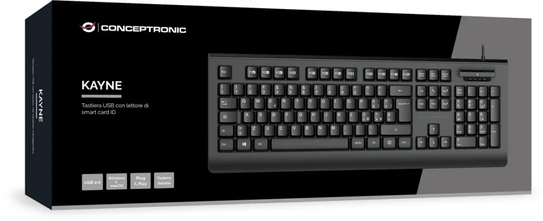 Conceptronic KAYNE01IT Toetsenbord Italiaans - Zwart - afbeelding 4 van 5
