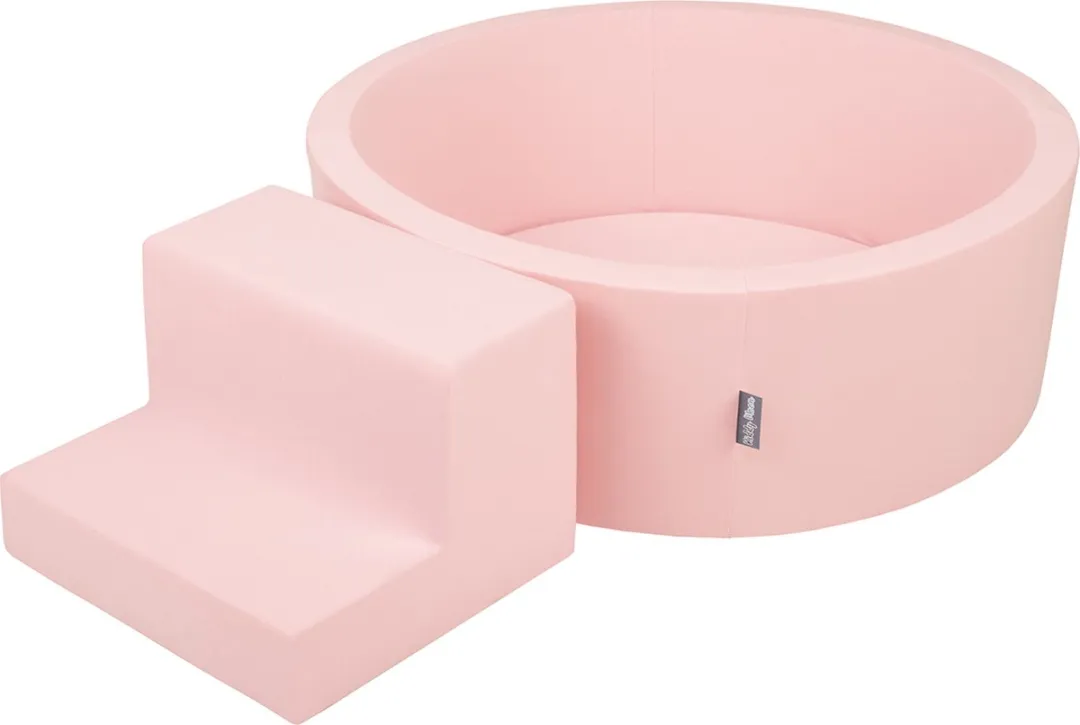 KiddyMoon Schuimspeelplaats Ballenbad 100 Ballen - ∅ 7cm - Roze/Wit/Grijs/Poederroze