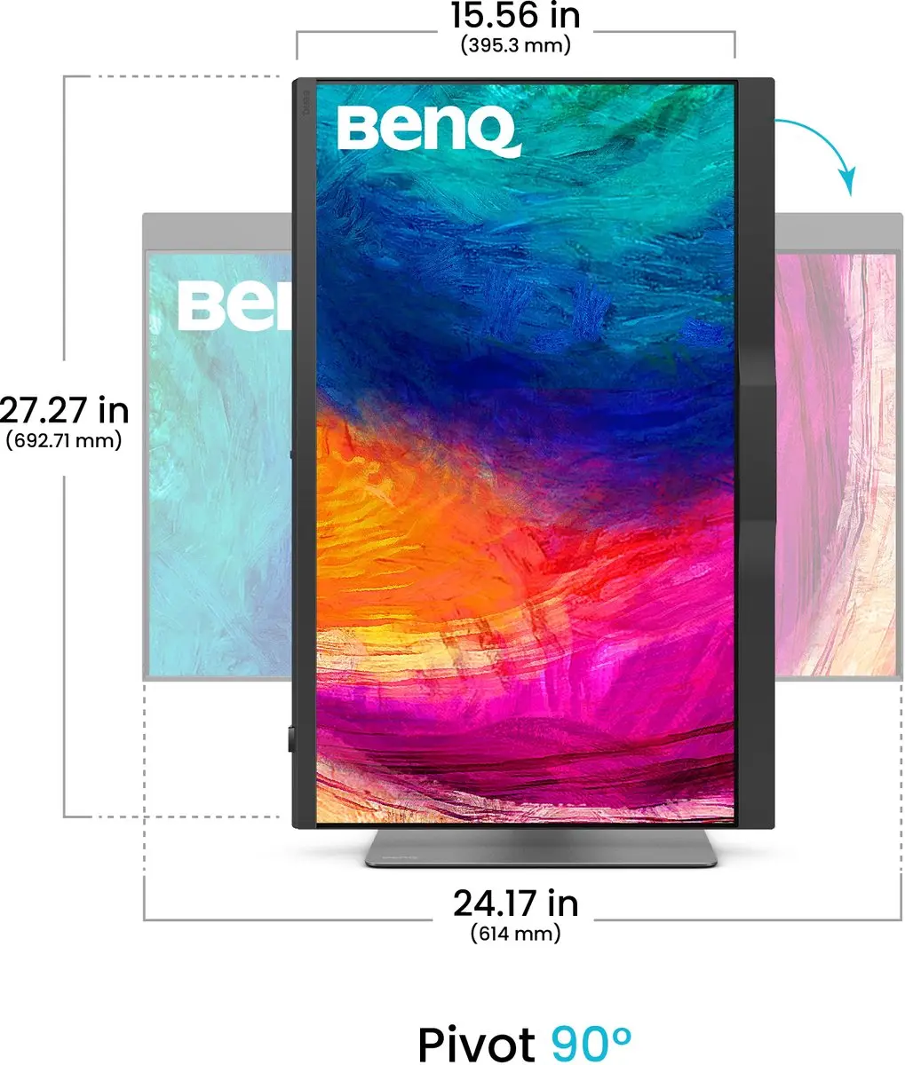 BenQ PD2770U 9H.Y0ELB.QBE Monitor - Zwart - afbeelding 2 van 6