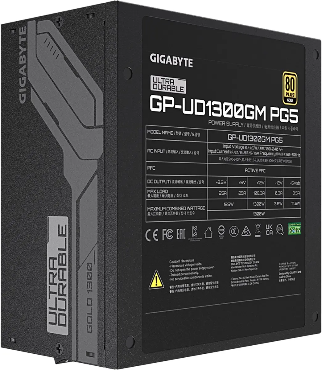 Gigabyte GP-UD1300GM PG5 UK Voedingseenheid - Zwart - afbeelding 3 van 6