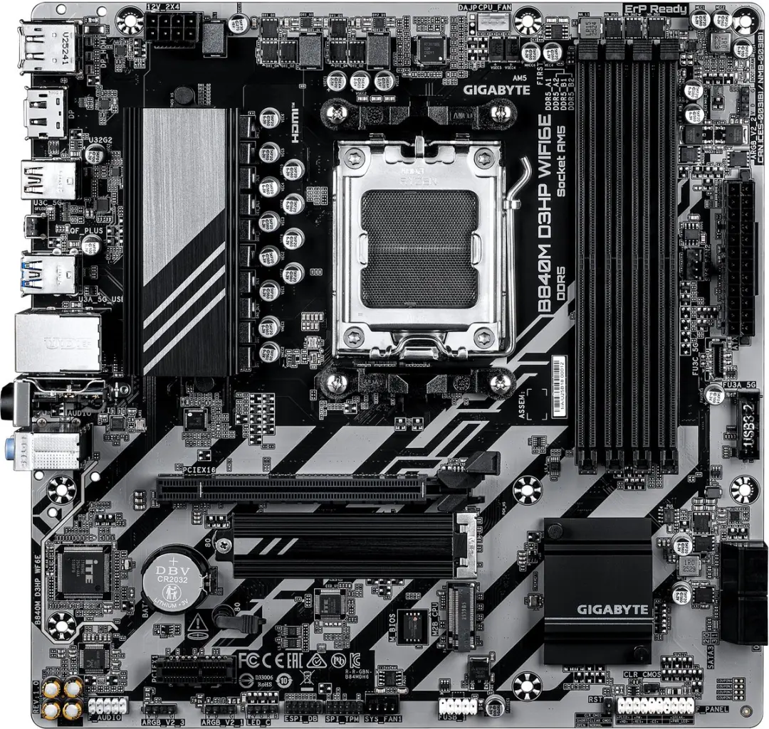 Gigabyte B840M D3HP WIFI6E Moederbord - Donkerbruin - afbeelding 4 van 4