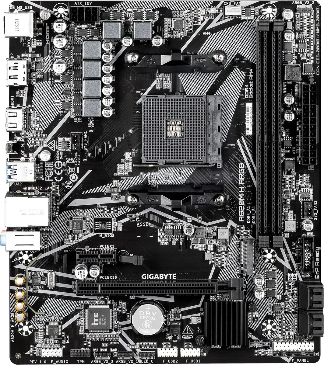 Gigabyte A520M H ARGB Moederbord - Donkerbruin - afbeelding 4 van 4