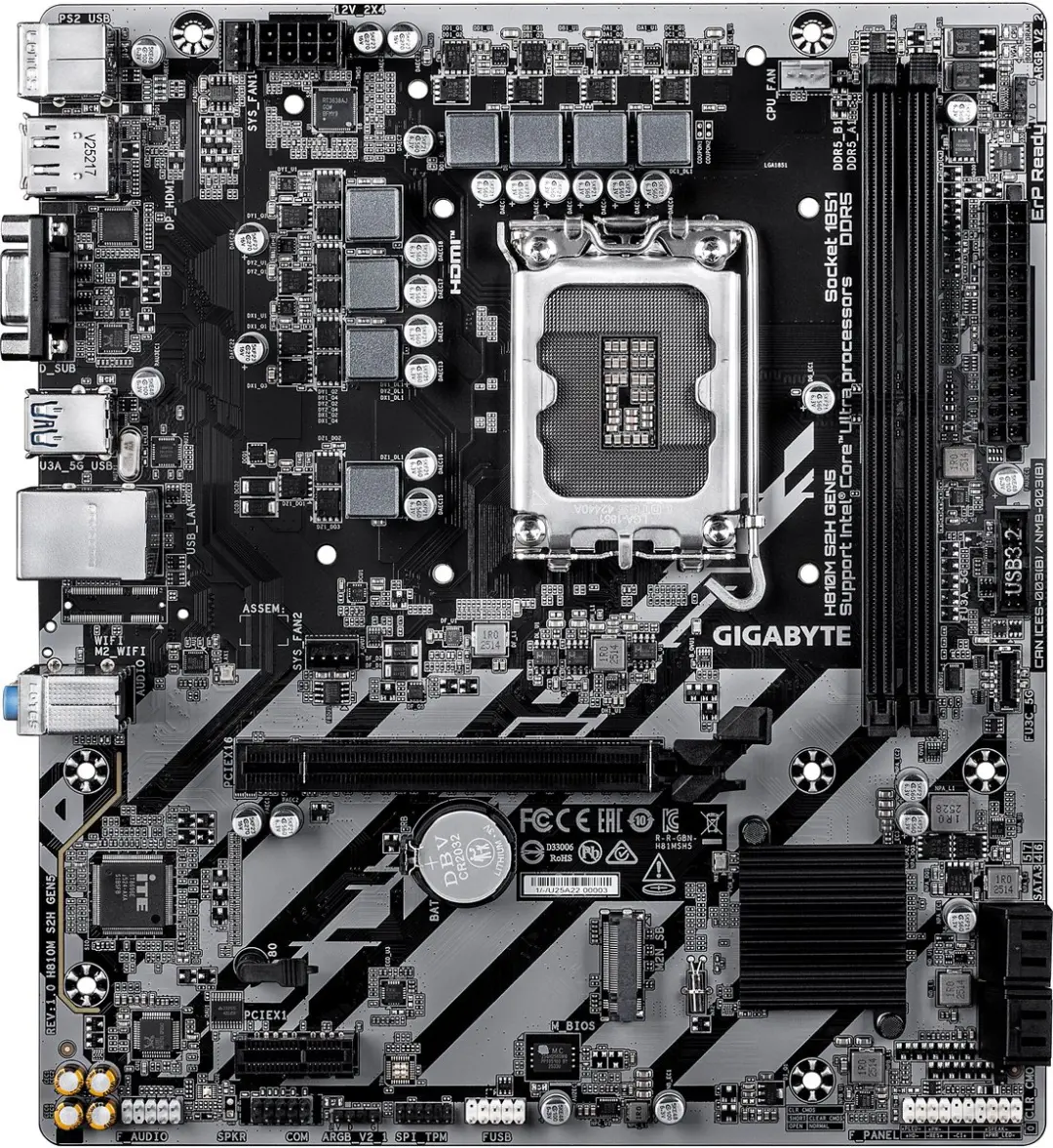 Gigabyte H810M S2H GEN5 Moederbord - mATX - afbeelding 4 van 4