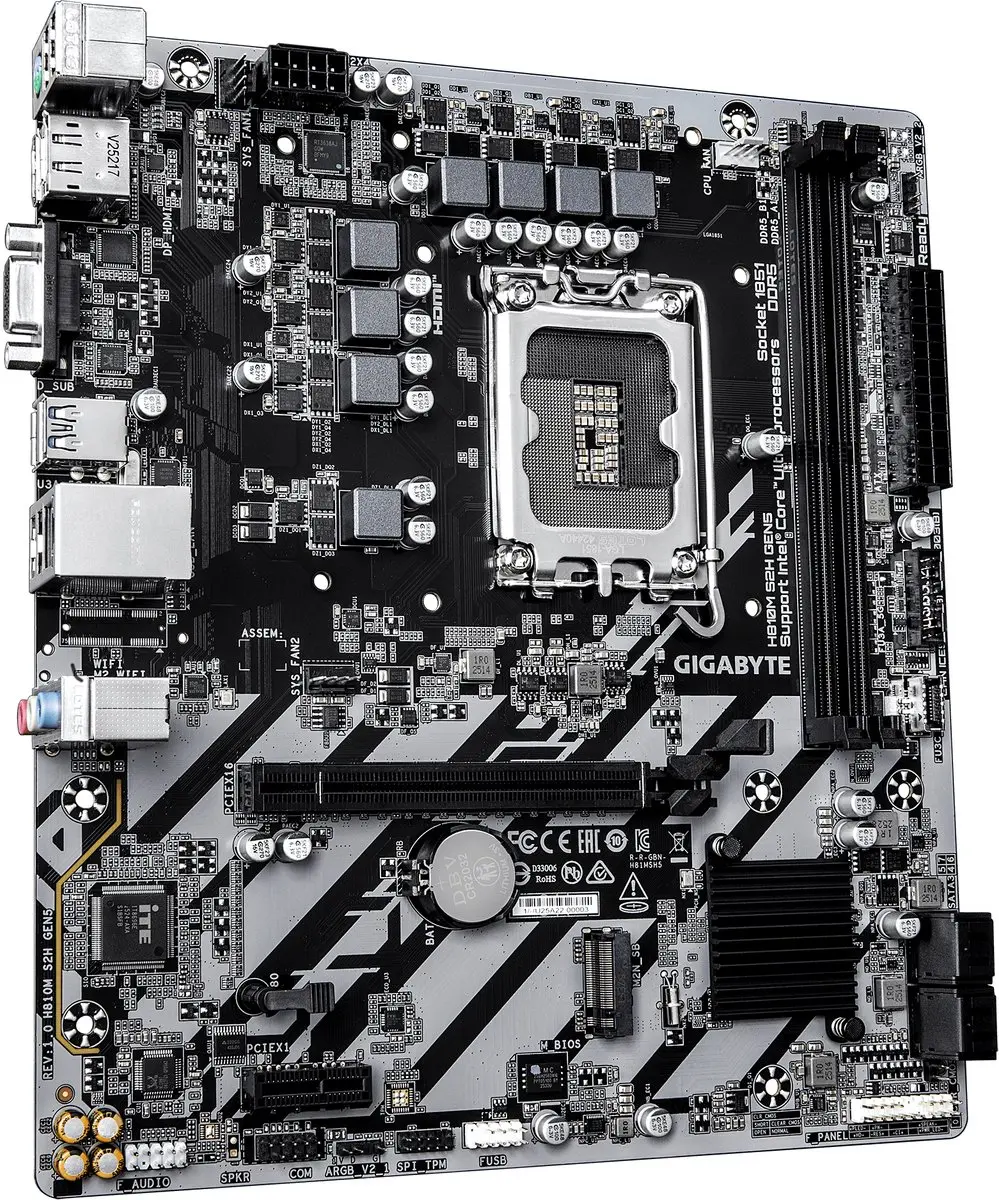Gigabyte H810M S2H GEN5 Moederbord - mATX - afbeelding 2 van 4