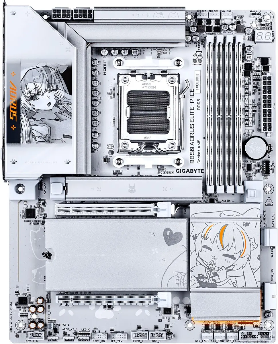 Gigabyte AORUS B850 A ELITE-P ICE Moederbord - Wit - afbeelding 3 van 3