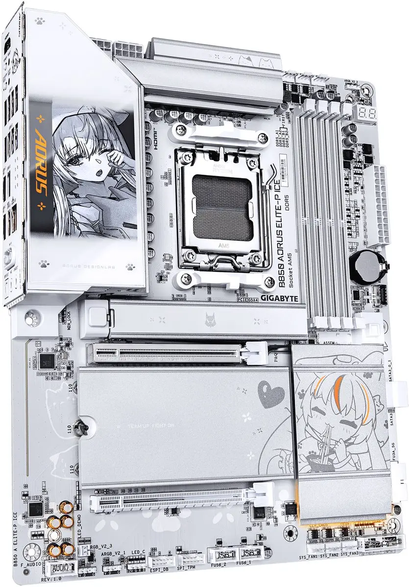 Gigabyte AORUS B850 A ELITE-P ICE Moederbord - Wit - afbeelding 2 van 3