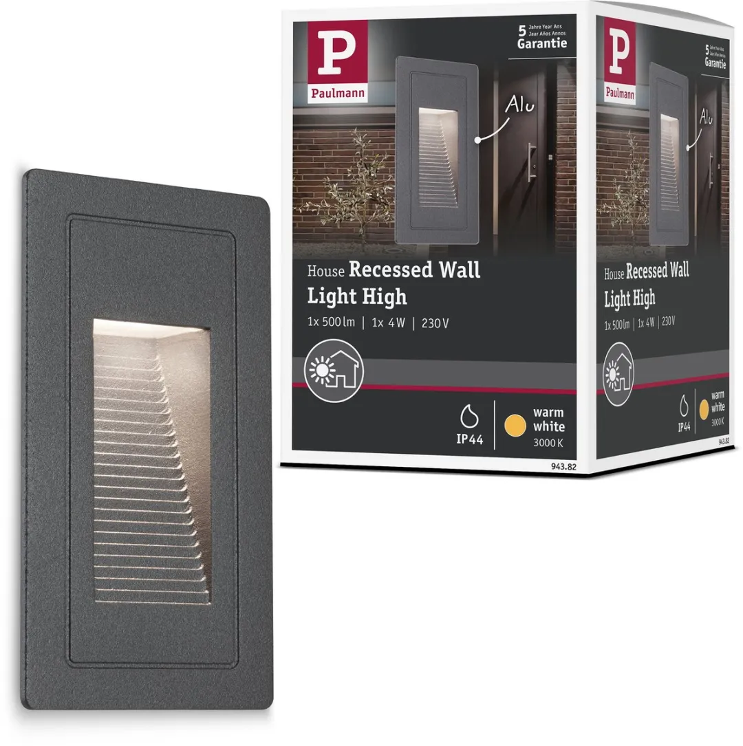 Paulmann LED Inbouwspot Outdoor 103x62mm 4W 3000K - Zwart