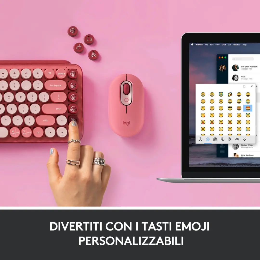 Logitech POP Keys 920-010727 Toetsenbord - Roze - afbeelding 4 van 6