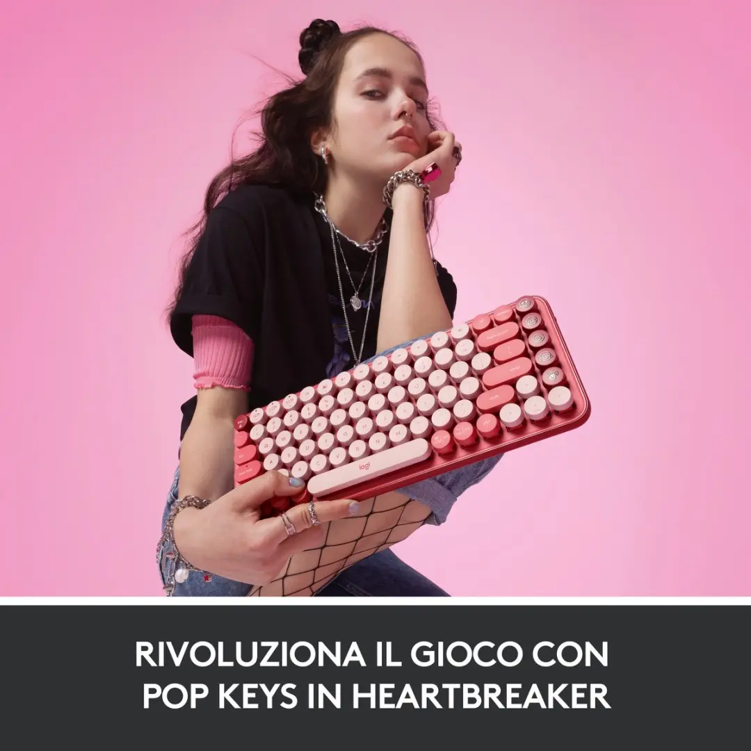 Logitech POP Keys 920-010727 Toetsenbord - Roze - afbeelding 5 van 6