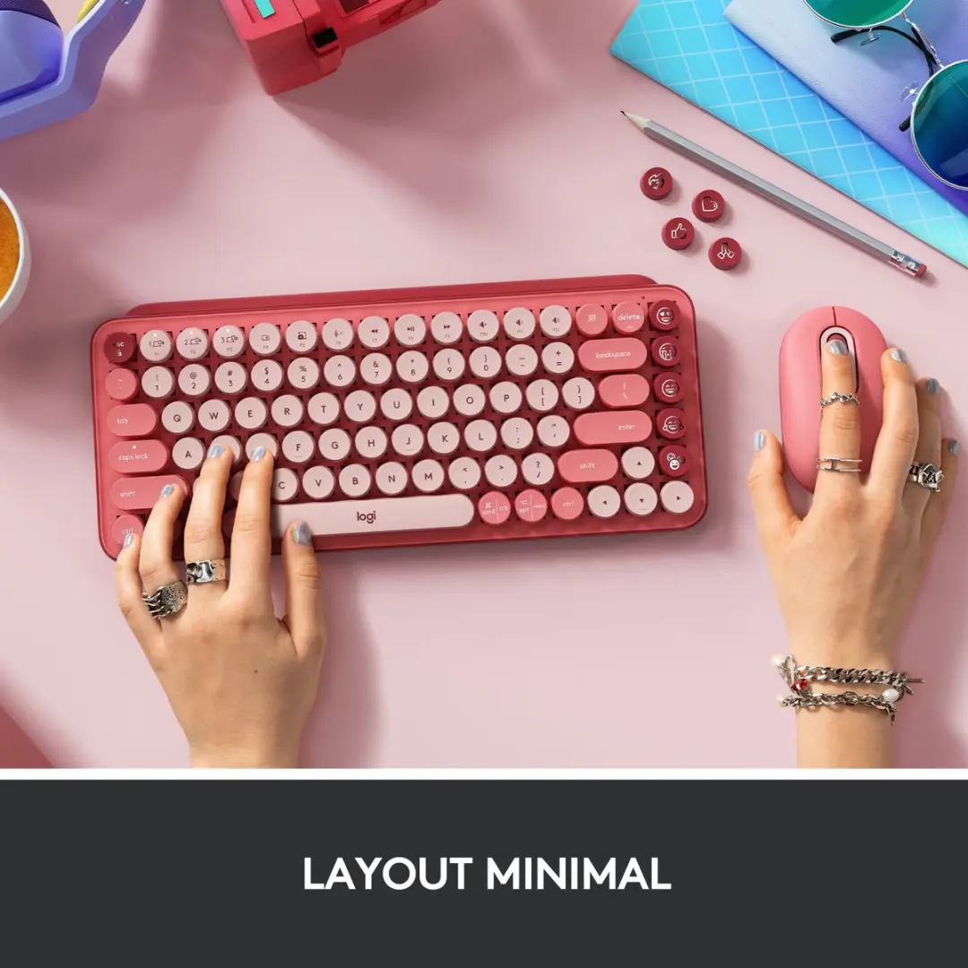 Logitech POP Keys 920-010727 Toetsenbord - Roze - afbeelding 6 van 6