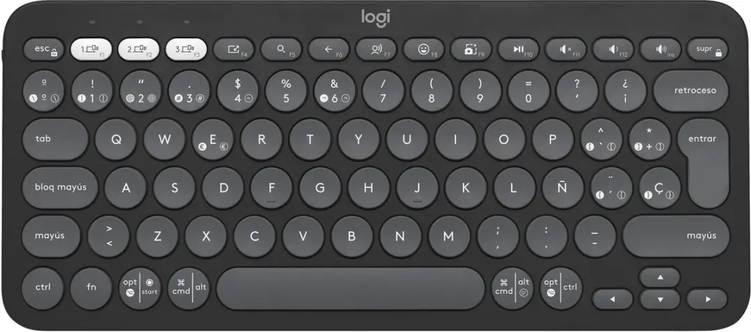 Logitech Pebble Keys 2 K380s Draadloos Toetsenbord Spaans Zwart