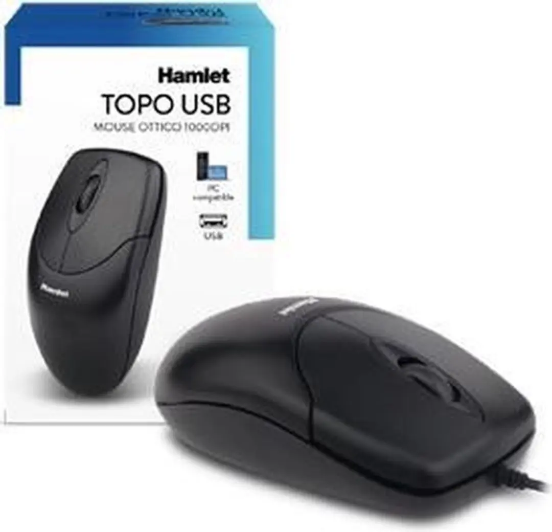 Hamlet Topo XMICEU2 Muis - 1000 DPI - Zwart - afbeelding 6 van 6