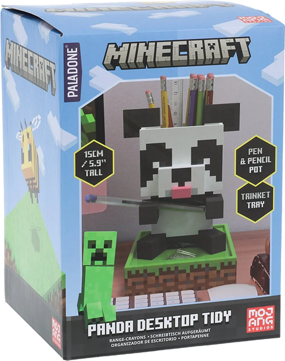 Casio Minecraft Panda Pennenbakje - Bruin/Grijs/Groen/Roz/Wit/Zwart - afbeelding 6 van 6
