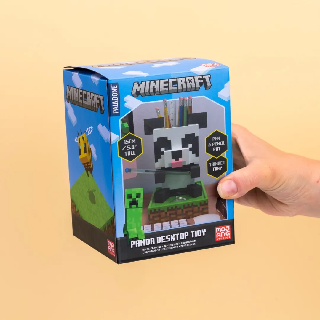 Casio Minecraft Panda Pennenbakje - Bruin/Grijs/Groen/Roz/Wit/Zwart