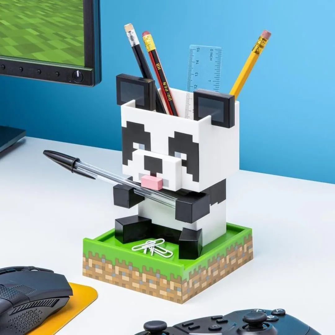 Casio Minecraft Panda Pennenbakje - Bruin/Grijs/Groen/Roz/Wit/Zwart