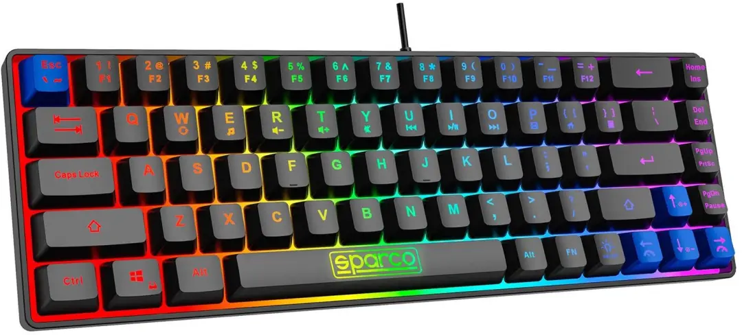 Sparco SPKEYBWIRED toetsenbord Gamen USB QWERTY Amerikaans Engels Zwart