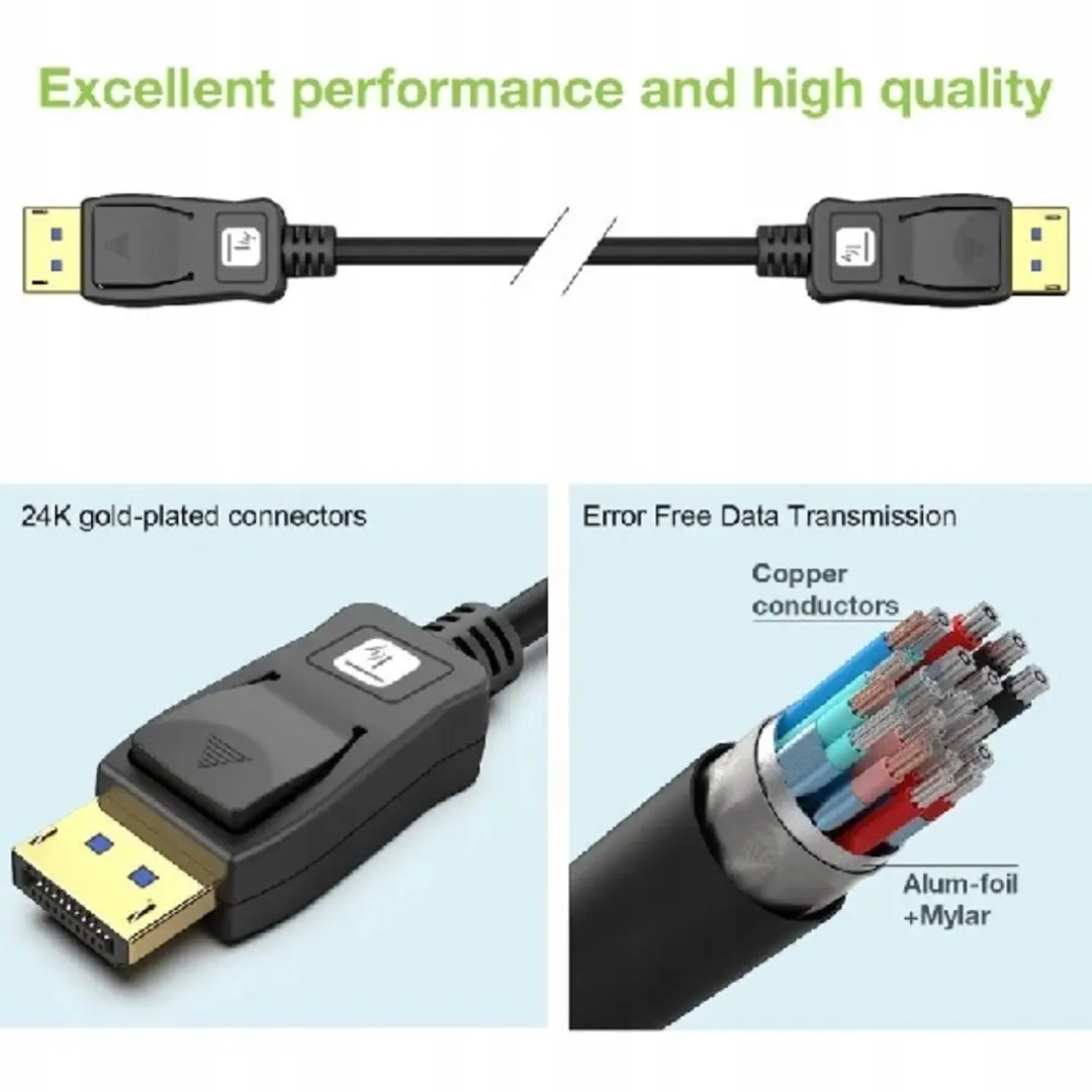 Techly ICOC-DSP-A21-010 DisplayPort 2.1 Kabel - 1m - Zwart - afbeelding 6 van 6