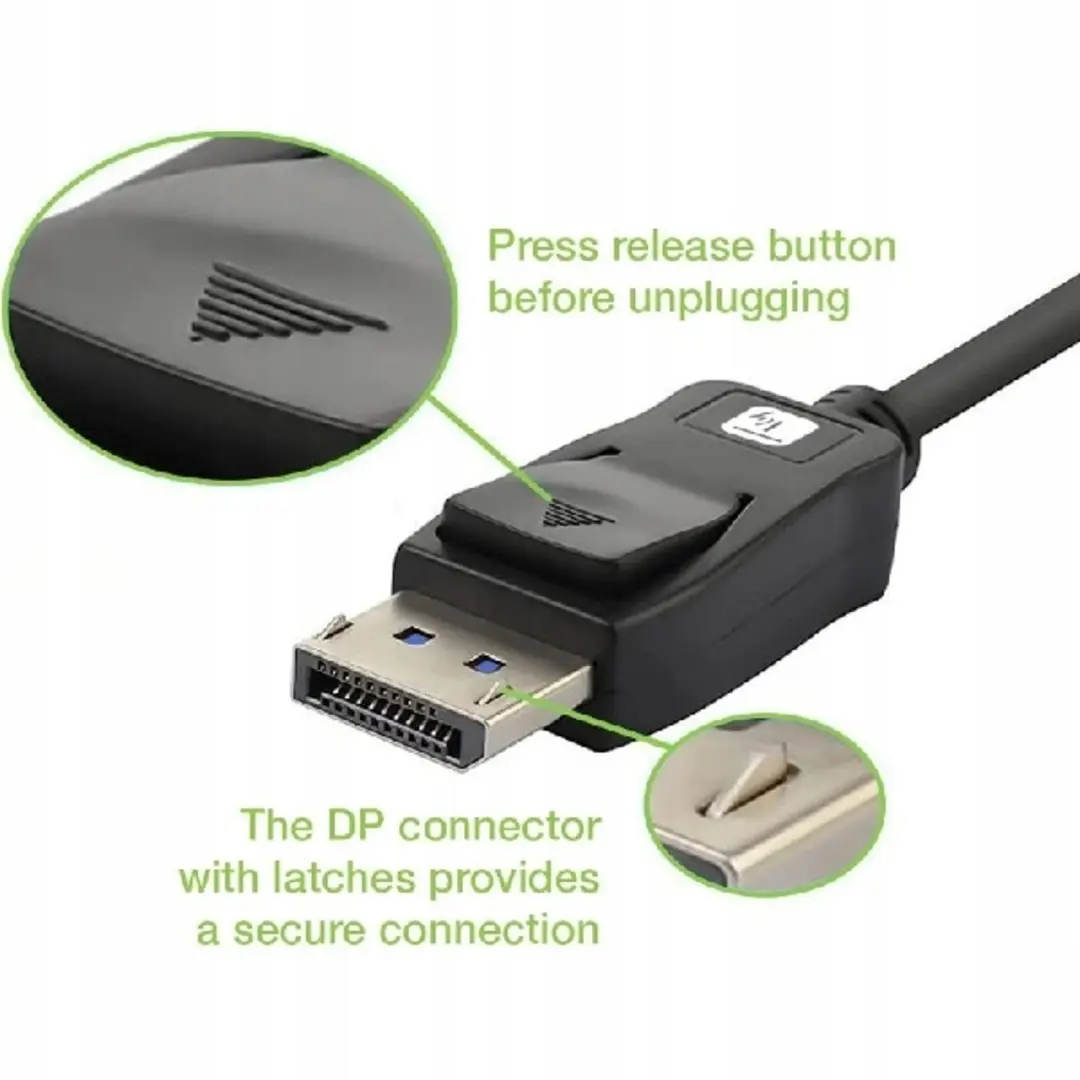 Techly ICOC-DSP-A21-010 DisplayPort 2.1 Kabel - 1m - Zwart - afbeelding 3 van 6