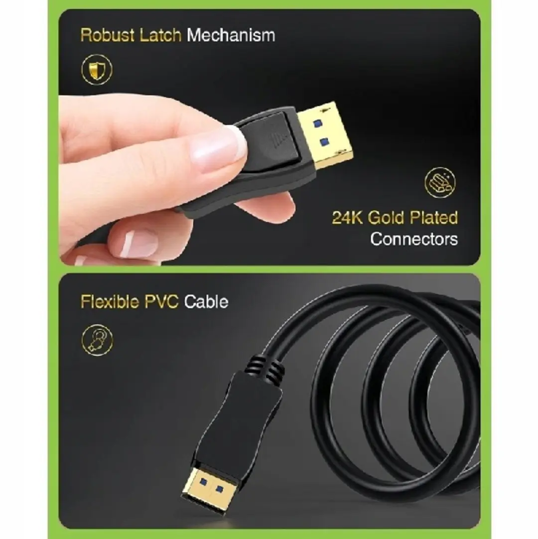 Techly ICOC-DSP-A21-010 DisplayPort 2.1 Kabel - 1m - Zwart - afbeelding 5 van 6