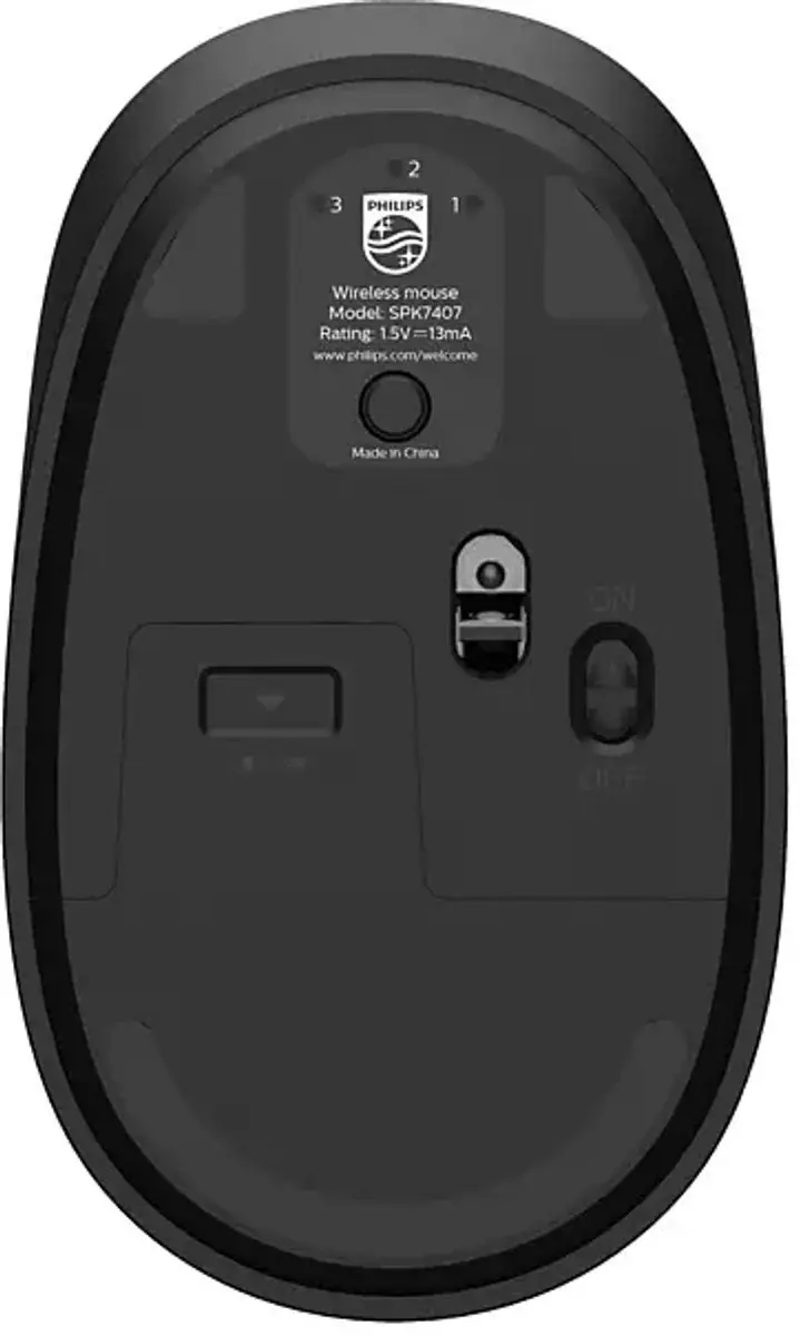 Philips SPK7407B/00 Draadloze Muis - 1600 DPI - Zwart - afbeelding 4 van 6