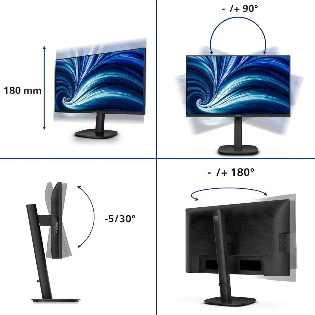 Philips 3000 Series 24B2N3200D/00 Computermonitor - Zwart - afbeelding 4 van 6
