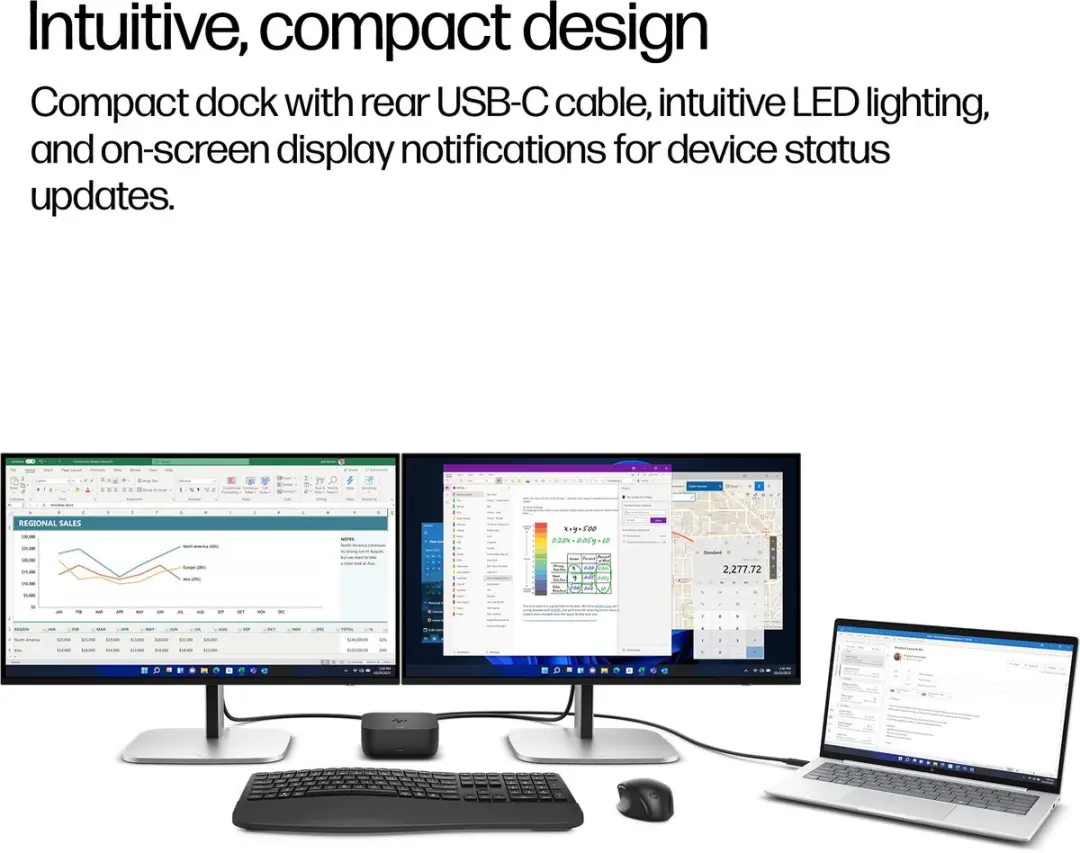 HP USB-C 100W G6 Dock BS7S9AA - Zwart - afbeelding 2 van 6