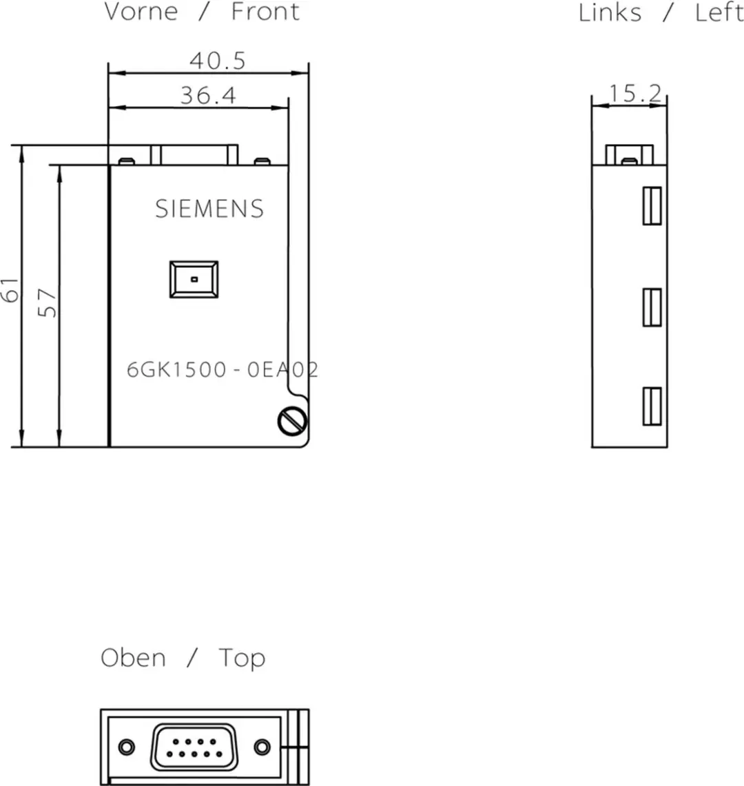Siemens 6GK1500-0EA02 Busstekker - 12 MBit/s - afbeelding 2 van 3
