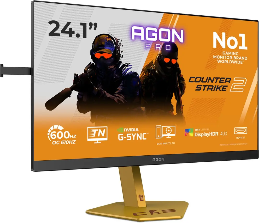 AOC AGON PRO CS24A Monitor - 24,1 inch Full HD - Zwart - afbeelding 6 van 6
