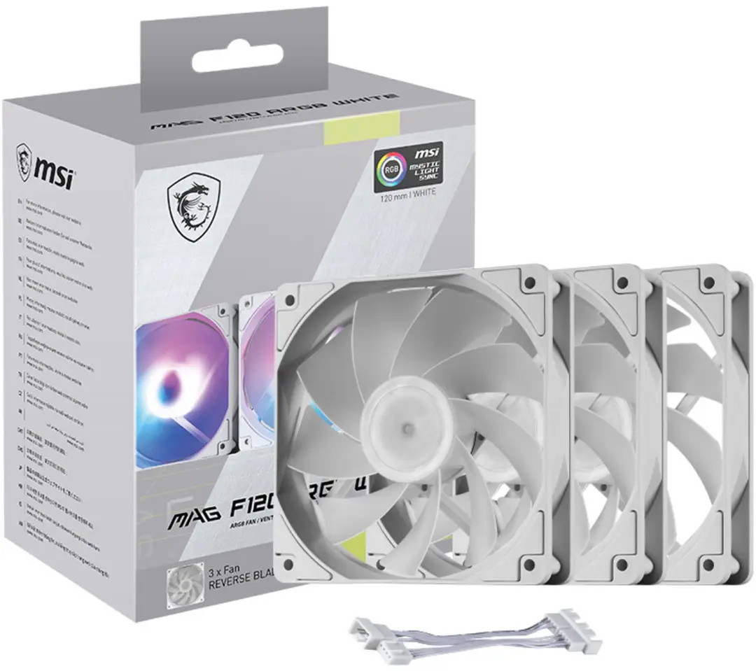 MSI MAG F120 ARGB White-3RW Ventilator 3x - 120mm - Wit - afbeelding 2 van 2