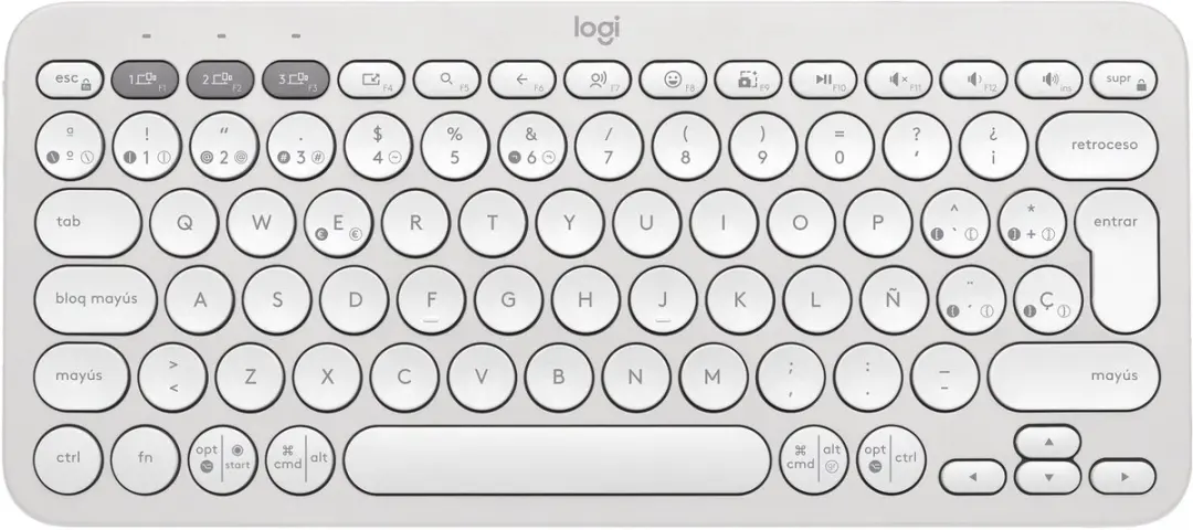Logitech Pebble Keys 2 K380s Draadloos Toetsenbord Spaans Zilver