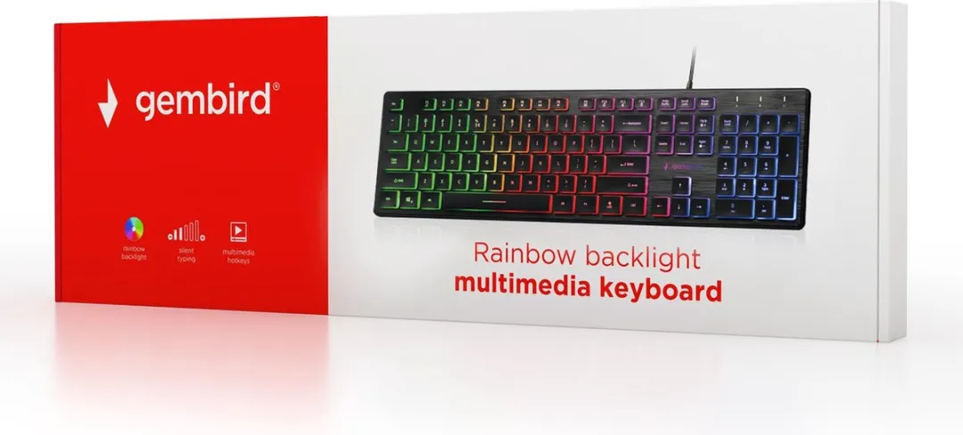 Gembird Rainbow Keyboard KB-UML-01 - RGB - Zwart