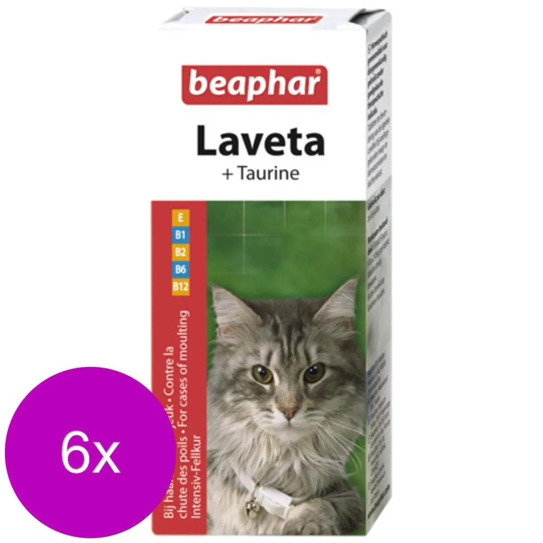 Beaphar Laveta Taurine Kat Voedingssupplement 6x50ml
