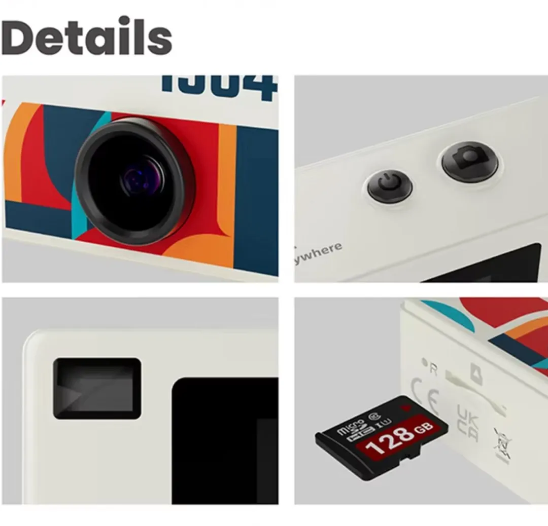 RedParrot Retro Sleutelhanger Digitale Camera - Wit