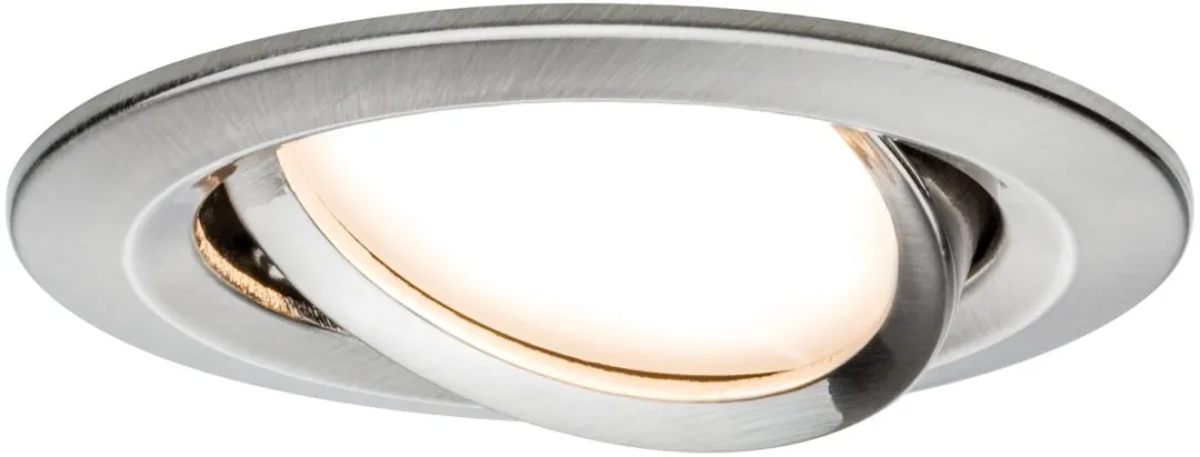 Paulmann Nova Coin LED-inbouwlamp 6W 470lm 2700K - 84mm Staal geborsteld
