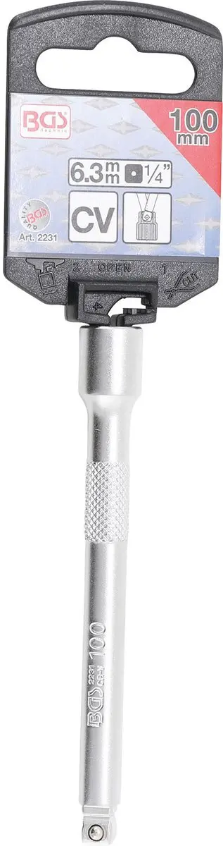 BGS Kantelverlenging 1/4 inch 100mm - Chroom - afbeelding 2 van 3